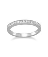 925 Sterling Silver Half Eternity Band Women Engagement Ring 14k White G... - £60.76 GBP