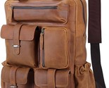 Cowhide Leather Multi Pockets 16 Inch Laptop Backpack Day Pack Travel Ba... - $257.99