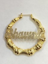 Personalized 14k gold overlay Any Name hoop Earrings 2 inch /#lk1 - £23.97 GBP