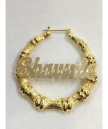 Personalized 14k gold overlay Any Name hoop Earrings 2 inch /#lk1 - $41.10 CAD
