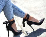 ShoeDazzle Wilda Wraparound Lace Pointed Toe Pump- Black, US 9.5M / EUR ... - $29.69