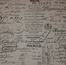 Ballard Designs Document Brown French Script Designer Fabric 2.75 Yards 55&quot; W - £57.23 GBP