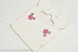Disney Mickey Icon Pink Stud Earrings Pierced Sliver Plate Theme Parks New - £23.85 GBP
