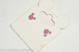 Disney Mickey Icon Pink Stud Earrings Pierced Sliver Plate Theme Parks New - £23.73 GBP