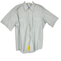 DSCP Garrison Shirt Mens Size 17 Light Green Short Sleeve Button Up - £10.01 GBP