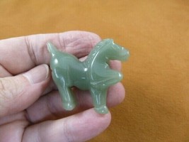 (Y-HOR-P-554) Green Aventurine HORSE gemstone carving figurine stone wild horses - £11.19 GBP