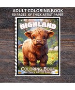 Baby Highland Cow - Spiral Bound Adult Coloring Book - Thick Artist Paper - $30.00