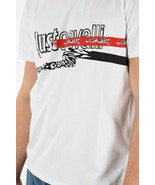NWT JUST CAVALLI tee t-shirt LG white red black leopard cheetah Roberto ... - $75.18 CAD