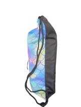 Mermaid Tie Dye Hot Pink Teal Swirl Black Drawstring Tote Bag 16 X 13 In... - £15.81 GBP