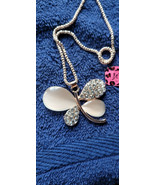New Betsey Johnson Necklace Butterfly White Clear Rhinestone Summer Coll... - £11.72 GBP