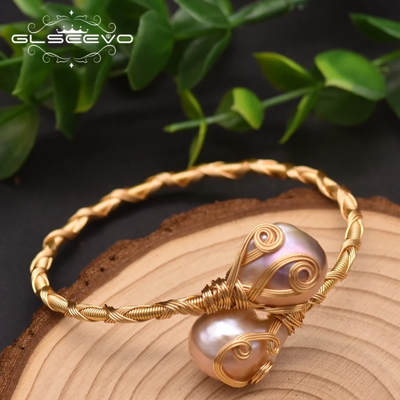 Natural Fresh Water Baroque Pearl Vintage Bracelet Bangles For Women Wedding Gif - $73.57