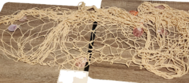 79 Inch Natural Fishing Net with Shells Beach Party Nautical Theme Wall Hanging - £12.04 GBP