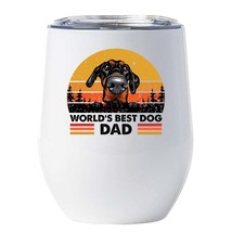 World&#39;s Best Dobermann Dog Dad Wine Tumbler 12oz Cup Gift For Dog Pet Lover - £18.44 GBP