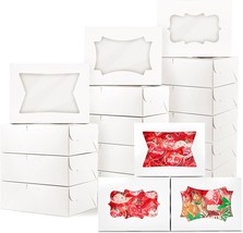 30pcs Cookie Boxes with 3 Window 8 x 6 x 2.5 Inches White Bakery Boxes P... - $36.37
