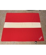 Vintage Enjoy Coca Cola Fleece Blanket Red With White Stripe Aqua Sheen ... - €18,87 EUR