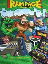 Rampage World Tour Arcade FLYER 1997 Original NOS Video Game Art Monsters - £14.86 GBP