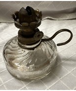 Vintage Glass Small Finger Oil Lamp with Brass Finger Ring Lantern - $24.70