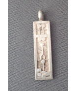 Small Vintage Silver Pendant Signed by Navajo Artist T. Bear Abstract Sy... - £19.65 GBP