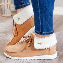 Plus Size Women Cotton Shoes Winter Keep Warm Plus Velvet Ladies Flats Loafers C - £27.02 GBP