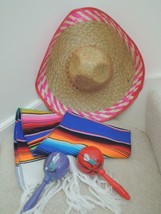 Mexican Hat / Serape / Maracas / Ethnic Halloween Costume NEW - £18.13 GBP