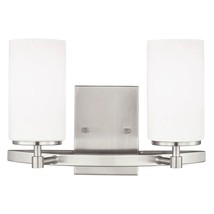 Generation Lighting 2-Light Alturas Contemporary Bath Fixture Wall Lamp Brushed  - $130.99