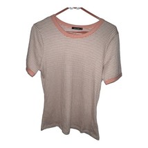 Pink Clover Livia Short Sleeve Knit Striped T-shirt Top Orange Women Siz... - $9.84