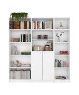 Platte 3 Piece Living Room Set with 3 Bookcases, White - $734.44 CAD