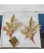 Jaclyn Smith Winter Woodland Gold Glitter Leaves Ornament Home Decor NWT - £11.75 GBP