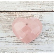 Faceted Pink Heart Pendant Rose Quartz (No Chain Included) - £10.51 GBP