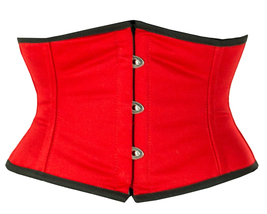 Full frame steel waspie sexy planer mini waistbust red cotton - £21.77 GBP+