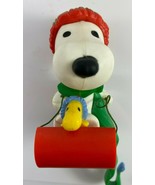 Hallmark Christmas Stocking Hanger SNOOPY 1984 Peanuts Woodstock Red Sled - $33.82 CAD
