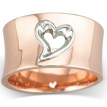 Charms Rose Gold Hollow Out Love Heart Finger Ring 2021 New Fashion Handmade Wid - £8.12 GBP