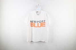 Vintage 90s Newport Blue Mens Large Spell Out Rainbow Fish T-Shirt White USA - £31.60 GBP