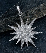 Pflastern Diamant 925 Silber Starburst Anhänger Geburtstag Geschenk Hals... - $165.56