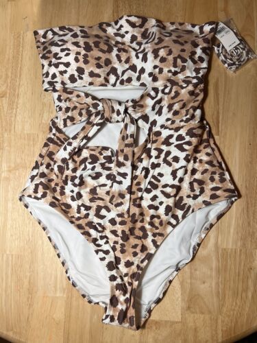 Aerie One Piece Full Coverage Swimsuit Animal Print Medium BNWTS $59.96 - $29.99