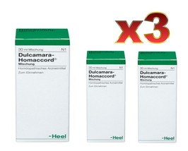 3 PACK Heel Dulcamara Homaccord For tonsillar hypertrophy Oral drops 30 ml - $42.99