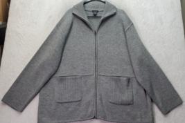 Cally Sweater Men Size 2X Gray Knit 100% Acrylic Long Sleeve Pockets Full Zipper - £15.93 GBP