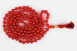 Natural gemstone Carnelian Round Mala 7 MM Lab Certified - $65.55