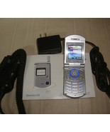 Pantech PG-C3 C300 Silver Tiny Flip Phone Bundle Rare UNTESTED - £79.04 GBP