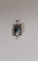 Vintage Turtle Tortoise Lapel Pin Brooch 1” Silver Tone Hong Kong - $143.17 MXN