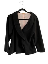 Vintage APRIL CORNELL Womens Jacket Coat Black Wool Collar Sz Small - £21.98 GBP