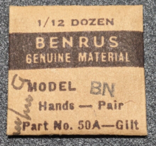 NOS BENRUS BN HOUR &amp; MINUTE PAIR - 5MM GILT HANDS  50A - $12.86