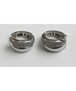 TI SENTO MILANO RHODIUM PLATED 925 STERLING SILVER HUGGIE HOOP EARRINGS - $835.31 MXN