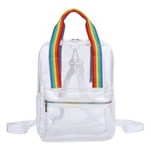Transparent PVC Women Backpack Waterproof Fashion Female Schoolbag Candy Color C - £92.13 GBP