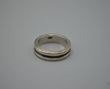 Sterling Silver Ring 2-Band Black Stripe Design Stamped 925 Size 7 - $19.34