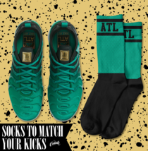 ATL Socks for N Air Vapor Max Plus Atlanta Emerald Mystic Green T Shirt Pine  - £16.53 GBP