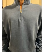 Peter Millar Sweater Mens L Light Blue 1/4 Zip Pullover Golf Preppy Cotton - $26.19 CAD