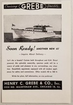 1949 Print Ad Grebe 65 Yacht Boats GM Diesel Powered Chicago,Illinois - $9.88