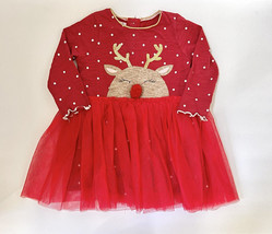 Mud Pie Baby Girl Christmas Dress Reindeer Tulle 12-18 Mos Red Polka Dot *Read - £11.98 GBP