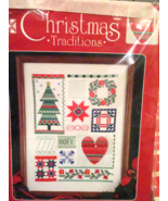 Christmas Traditions XMAS Sampler Cross Stitch Kit 1970 NEW 12x16 Finished - £11.17 GBP